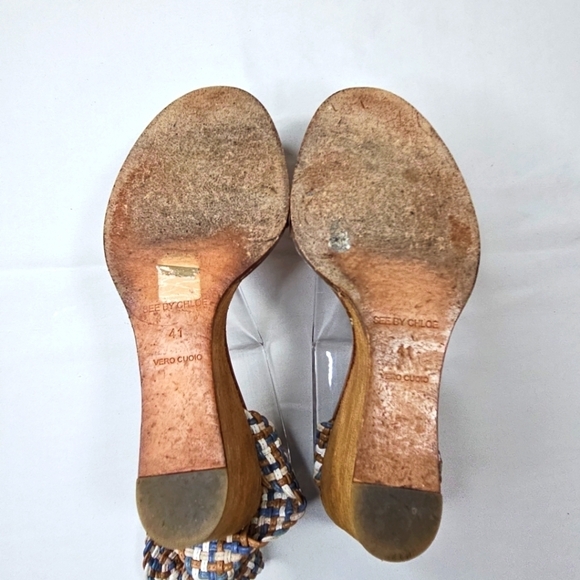 See By Chloe Braided Women's Wedge Heels Sandals Size 41 - Picture 2 of 9